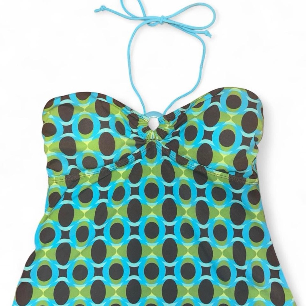 Early 2000s Tankini Top 🩵💚🤎